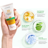 SPF 50+++ Sunscreen Moisturizing Physical Cream, Hyaluronic Acid