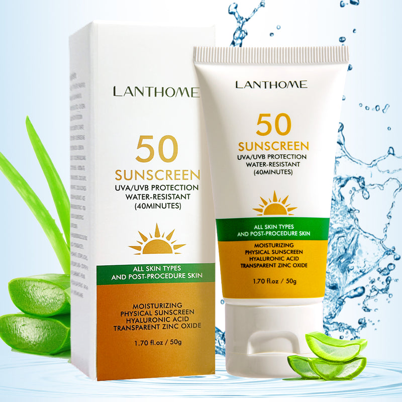 SPF 50+++ Sunscreen Moisturizing Physical Cream, Hyaluronic Acid
