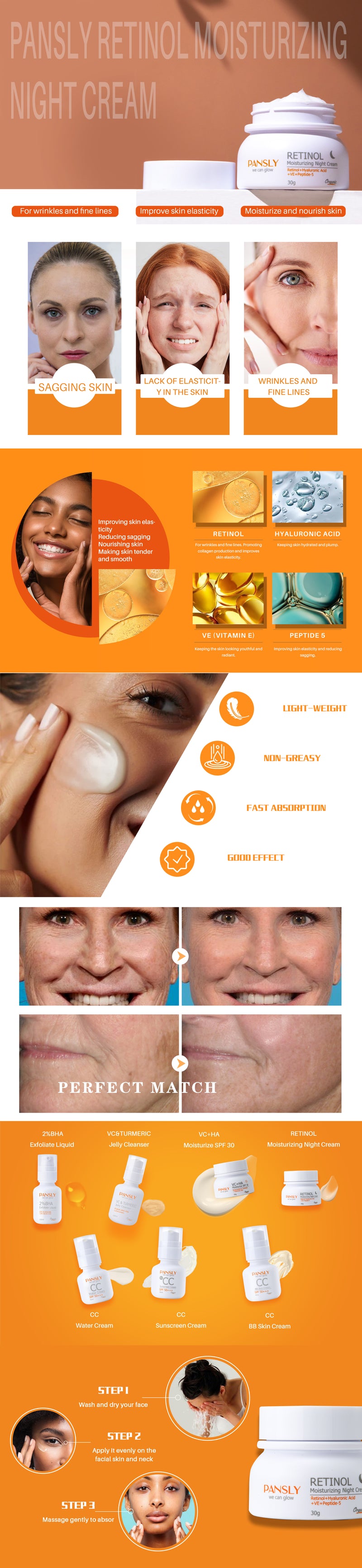 Anti wrinkle VC+HA Moisturize SPF 30 Nicotionamide b3+Ceramide+Hyaluronic Acid