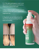 Body Acne Spray Back Acne Treatment 100ml 2% Salicylic Acid Clear Spots