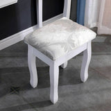 White Dressing Table LED lights Vanity Table With Mirror Stool Bedroom Furniture
