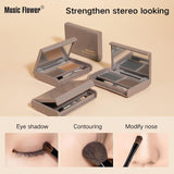 Cosmetics Eyebrow Tint Powder Dark Brown/ Brown Eyelash Dye Kit with Activator