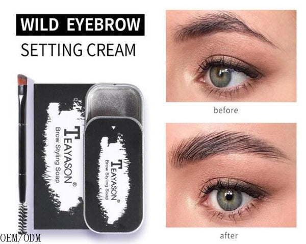 Eyebrow Soap Gel 3D Feather Brows Makeup Long Lasting Natural Tint Fixed & Brush