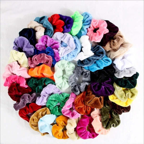 Multi Pack Hair Scrunchies Velvet Scrunchy Bobbles Elastic Hair Bands Holder