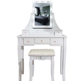 White Dressing Table LED lights Vanity Table With Mirror Stool Bedroom Furniture