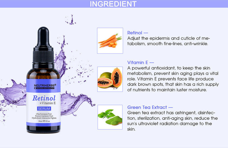 Retinol Face Serum + Vitamin E 30 ml Neutriherbs For Micro Needle Derma Roller