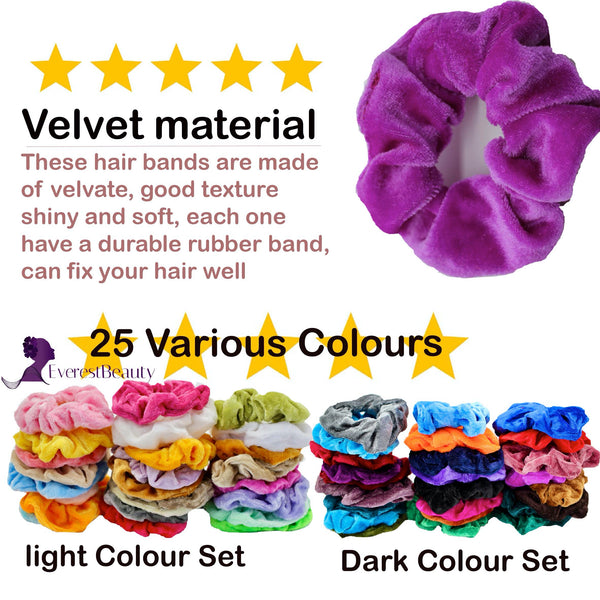 Multi Pack Hair Scrunchies Velvet Scrunchy Bobbles Elastic Hair Bands Holder