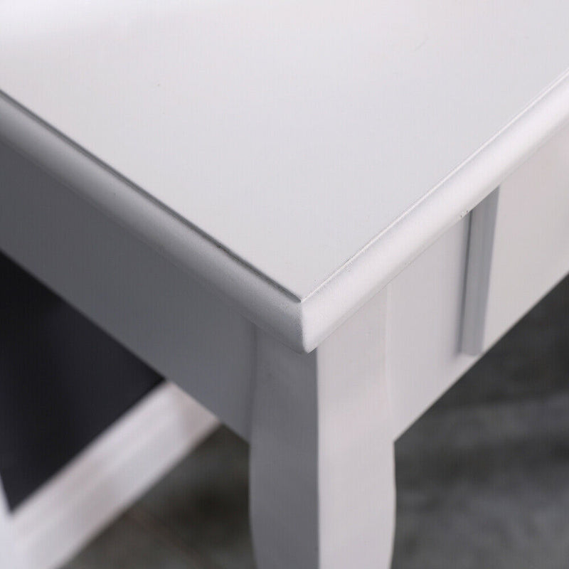 White Dressing Table LED lights Vanity Table With Mirror Stool Bedroom Furniture