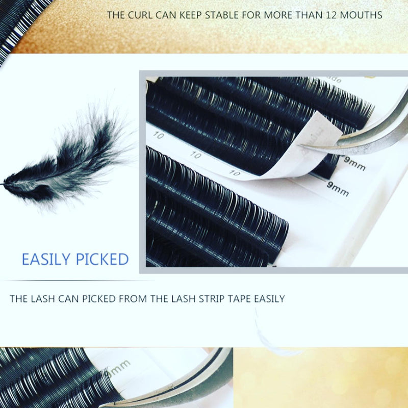 Individual Classic Luxury Volume Eyelash Extensions 0.20, 0.15, 0.10, 0.05 Curl C D length 10-15mm