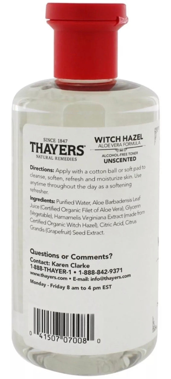 Copy of Thayers® Unscented Witch Hazel Alcohol Free Toner with Aloe Vera 355ml,