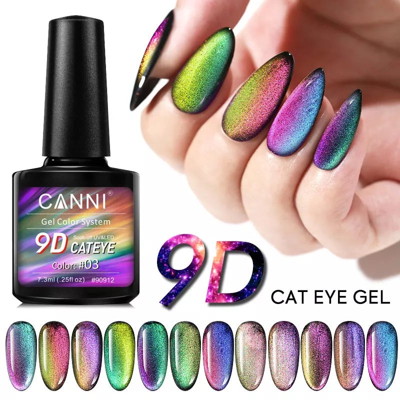 Galaxy 9D Magnetic Cat Eye Nail UV Gel Polish Soak off Chameleon Gel Polish 9D-09