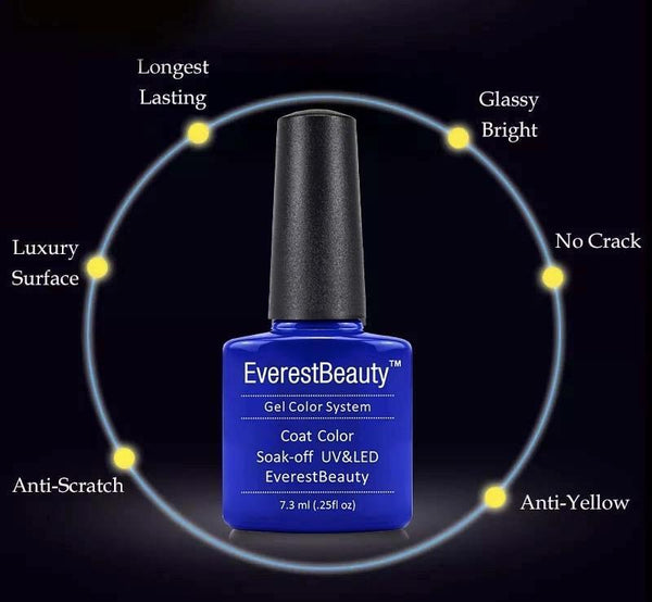 Professional UV LED Nail Gel Polish Soak off Varnish Base Top Color Coat 8ml