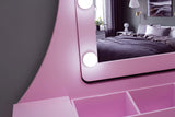 Pink Dressing Table LED lights Vanity Table With Mirror Stool Bedroom Furniture