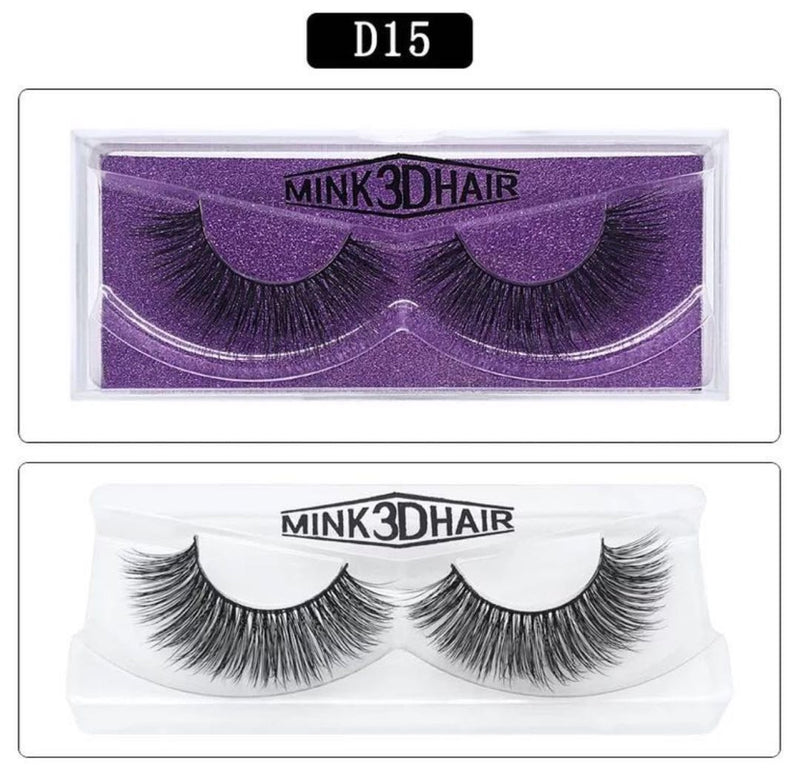 3D 100% Mink Natural Thick Fake Eyelashes handmade Lashes Makeup D15