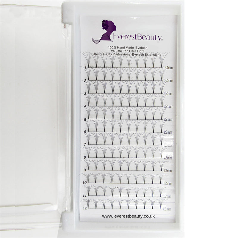 PRE MADE RUSSIAN VOLUME FAN LASHES 3D MINK EYELASHES EXTENSIONS THICKNESS 0.12/ CURL D/C