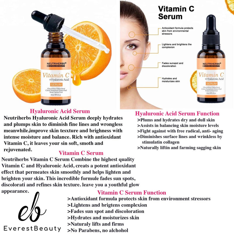 Vitamin C Face Serum with Hyaluronic Acid-Suitable For Micro Needle Derma Roller