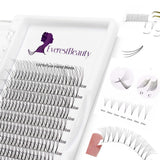 PRE MADE RUSSIAN VOLUME FAN LASHES 3D MINK EYELASHES EXTENSIONS THICKNESS 0.12/ CURL D/C