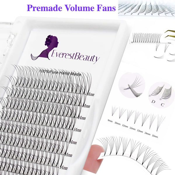 Pre made Russian Volume Fan Lashes 5D Mink Eyelash Extensions Thickness 0.10 Curl D/C