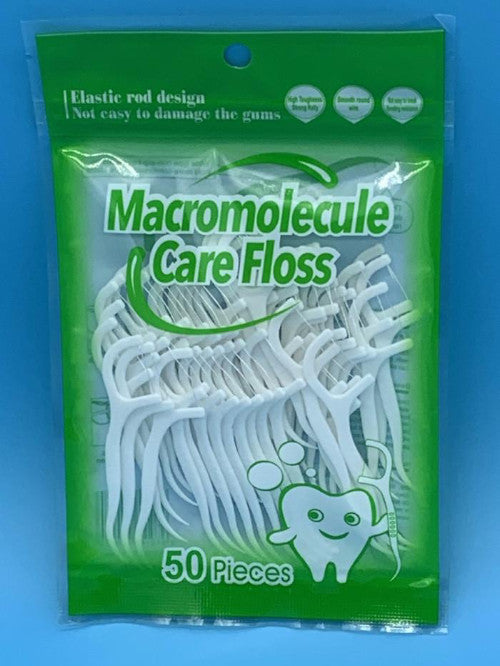 50Pcs Dental Floss Stick Flossing String Tooth Picks Flossers Teeth Plaque Oral