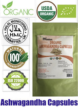 USDA Organic Ashwagandha 500mg 120 Capsules/STRONGEST SAFE DOSE/ ISO 22000
